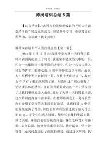 师岗培训总结5篇