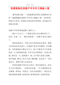 我最敬佩的袁隆平爷爷作文精编4篇