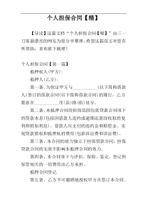 个人担保合同【精】