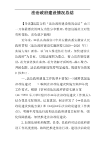 法治政府建设情况总结