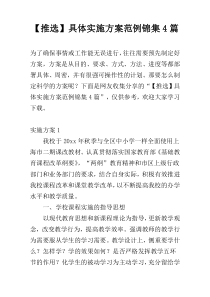 【推选】具体实施方案范例锦集4篇