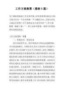 工作方案集聚（最新5篇）