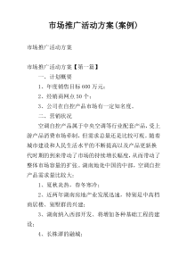 市场推广活动方案(案例)