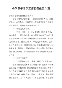 小学春季开学工作自查报告3篇