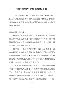 我的老师小学作文精编5篇