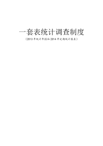 一套表统计调查制度