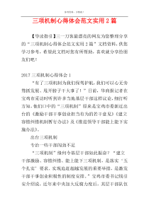 三项机制心得体会范文实用2篇