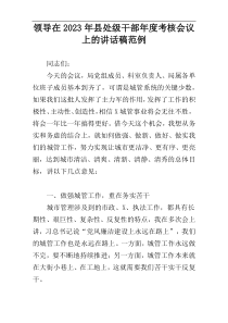 领导在2023年县处级干部年度考核会议上的讲话稿范例