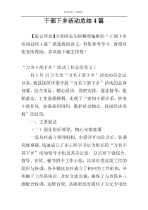 干部下乡活动总结4篇