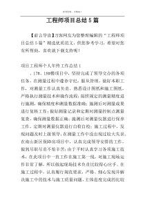 工程师项目总结5篇