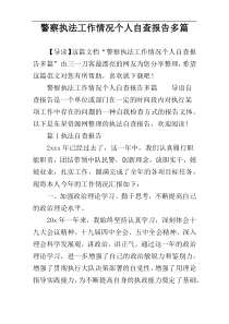 警察执法工作情况个人自查报告多篇