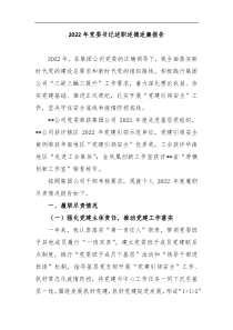 2022年党委书记述职述德述廉报告