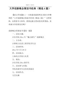 大学迎新晚会策划书经典（精选4篇）