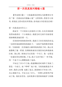 那一次我真高兴精编4篇