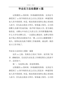 毕业实习总结最新4篇