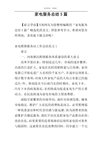 家电服务总结5篇