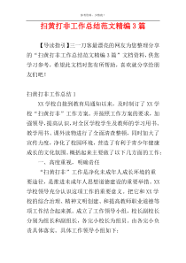 扫黄打非工作总结范文精编3篇