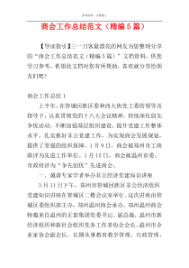 商会工作总结范文（精编5篇）
