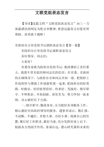 文联党组表态发言