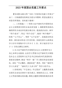 2023年度国企党建工作要点