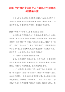 2023年对照六个方面个人自查民主生活会范例(精编5篇)