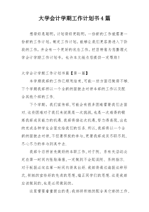 大学会计学期工作计划书4篇