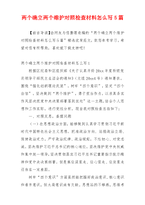 两个确立两个维护对照检查材料怎么写5篇