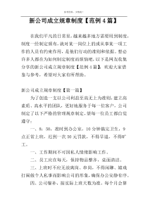 新公司成立规章制度【范例4篇】