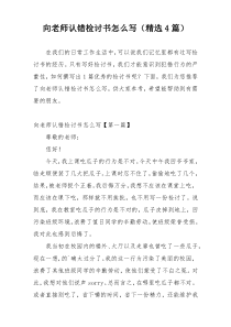 向老师认错检讨书怎么写（精选4篇）
