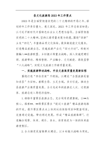 县文化旅游局2023年工作要点