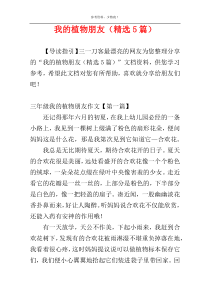 我的植物朋友（精选5篇）