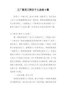工厂新员工转正个人总结4篇