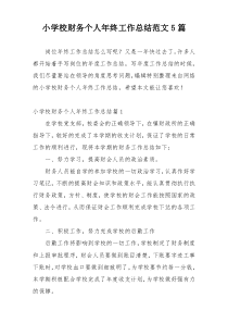 小学校财务个人年终工作总结范文5篇