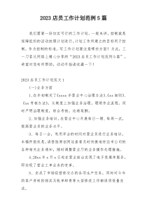 2023店员工作计划范例5篇