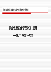 职业健康安全管理体系 规范