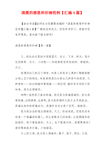 清晨的感恩和祈祷范例【汇编4篇】