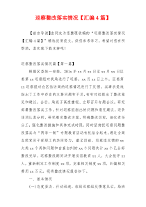 巡察整改落实情况【汇编4篇】