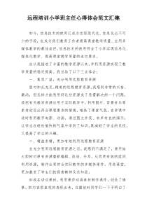 远程培训小学班主任心得体会范文汇集