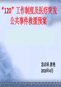 120工作制度及医疗突发公共事件救援预案（PPT51页)
