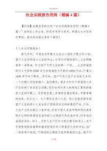 社会实践报告范例（精编4篇）