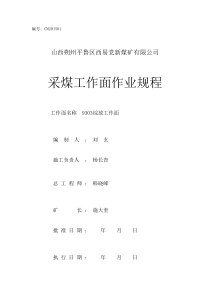 9303工作面综放规程