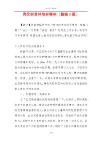 岗位职责风险有哪些（精编3篇）