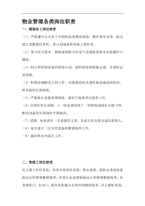 物业管理各类岗位职责(1)