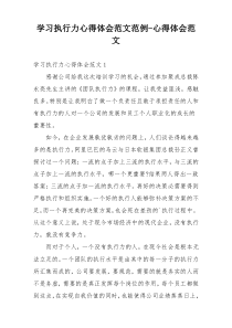 学习执行力心得体会范文范例-心得体会范文
