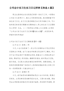 公司会计实习生实习日记样例【热选4篇】