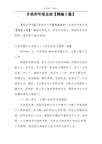 乡政府年度总结【精编5篇】