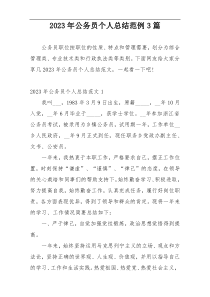 2023年公务员个人总结范例3篇