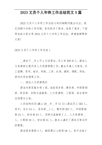2023文员个人年终工作总结范文5篇