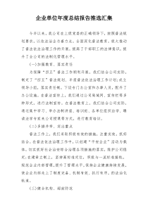 企业单位年度总结报告推选汇集