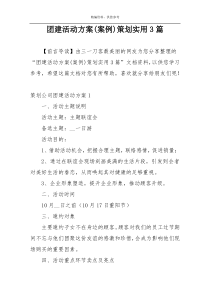 团建活动方案(案例)策划实用3篇